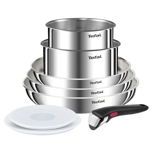 Tefal Ingenio Emotion - Juego de 3 Sartenes 22/26/28 cm + 2 Cazos 16/18 cm + Mango extraíble +...
