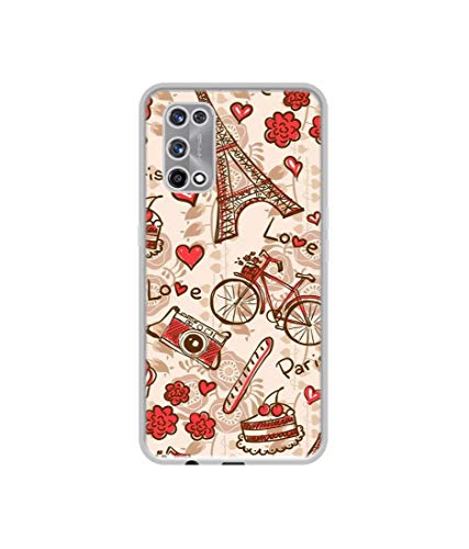 Image of Vintage Paris Design Printed Silicon Soft TPU Back Case Cover for Realme X7 Pro