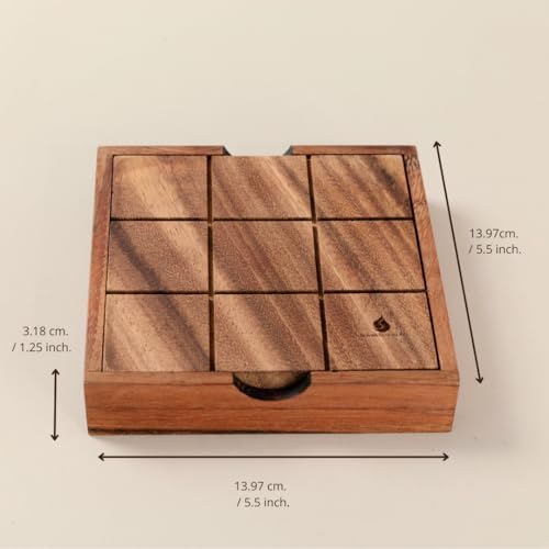 Wooden Tic Tac Toe juego de mesa clásico de madera miniatura 4