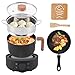 Electric Hot Pot Mini Cooker, 1.8L Ceramic Non-Stick Frying Pan with Steamer, 800W Multifunction Skillet for Stew, Ramen, Pasta & Soup, Ideas for Home Dorm & Travel