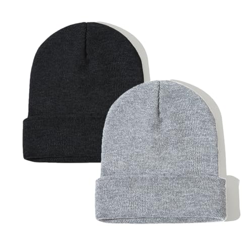 Image of ZOORON Beanie for Women Men Ski Watch Cap Cuffed Plain Skull Knit Hat Soft Fisherman Winter Hat