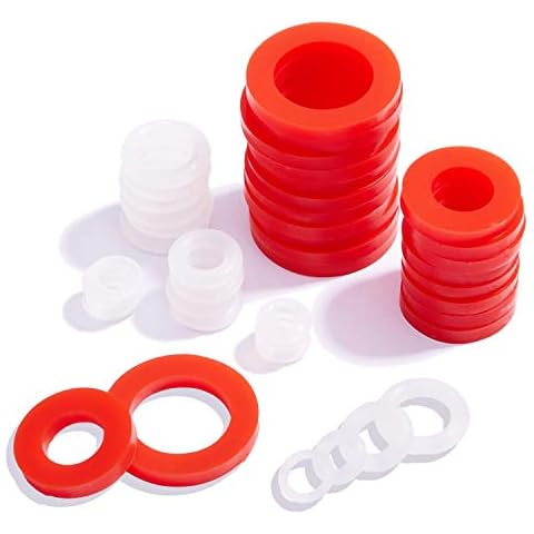 Litorange 190 PCS Mixed Silicone O Ring Sealing Gasket Washers, 6 Different Size,Made from Soft Silicone (Better Sealing Than Rubber) Used for 3/4", 1/2", 3/8", 1/4", 1/8" Fittings & Valve,Plugs Etc Cover