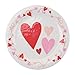 UPware 12 Piece Love Hearts Melamine Dinnerware Sets, Outdoor Dishes Set, Plates and Bowls Sets, Valentine's Day Decorations, Service for 4, Red