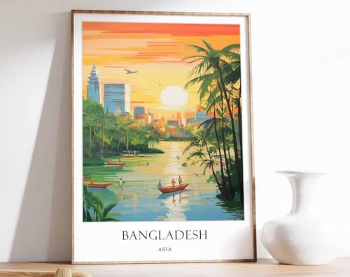 Affiche Bangladesh A0 sur toile durable pour remplacer les posters en papier qui se déchirent