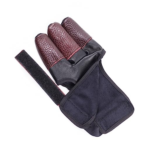 POPETPOP Leather Finger Protectors for Hunting Glove Pu Material Archery Finger Guards Bowhunting Gloves