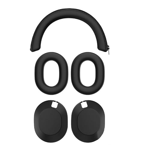 KOOLRIVER�EFor WH-1000XX �P�[�X �C���[�J�b�v �J�o�[ +�w�b�h�J�o�[ �N�b�V����+ 5�Z�b�g �w�b�h�o���h �V���R���f�� �ϏՌ� �����h�~ �h�o �L�Y�h�~ �S�ʕی� ���C�����X�C���z��(�u���b�N)