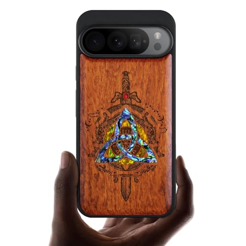 Coque Pixel 9 Pro protectrice bois véritable et nacre Carveit