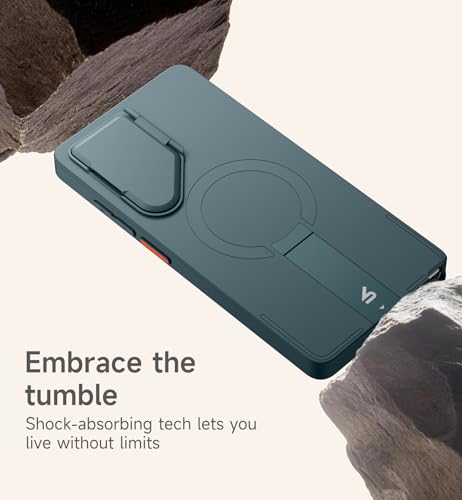 Image of SURITCH for Samsung Galaxy S25 Ultra Phone Case, Magnetic Shockproof Bumper Case Slim Protective Cover with Camera Cover & Adjustable Metal Kickstand for Galaxy S25 Ultra (2025)-Lake Green
