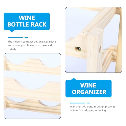 Soporte de vino de madera capacidad 12 botellas apilable miniatura 6