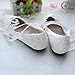 Imagen de Jamron Mujer Elegante Encaje Bordado Plano Blanco Zapatos de Novia con Perlas SN070427 EU40
