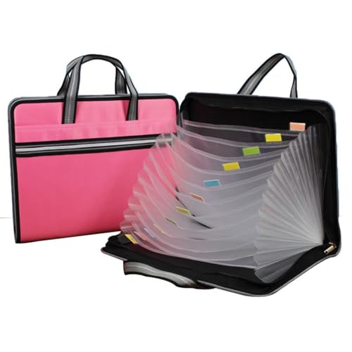 Canvas Multi-Layer A4 Organ Bag, 12 Layer Waterproof Student Office Bag, exam Paper Bag, Official Document Package