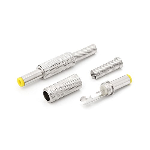 Conector macho 5.5x2.5mm metálico 5 piezas miniatura 5