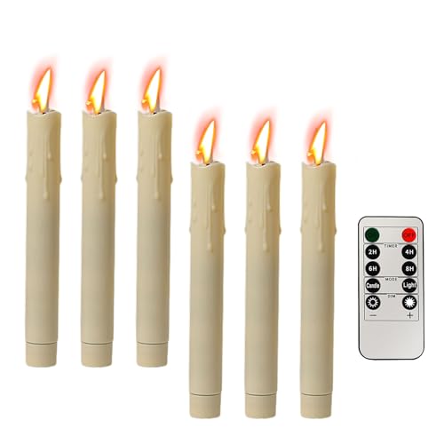 Bougies à piles scintillantes longues : éclairage LED effet flammes pour décoration intérieur Noël