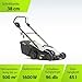 Murray Rasenmäher Elektro 2-in-1 LE380E - Rasenmäher Elektrisch 1600W/38cm mit Grasfangbox 45L für Rasenflächen bis zu 500m2 - Elektro Rasenmäher mit Ergonomischer Softgriff und Überlastschutz
