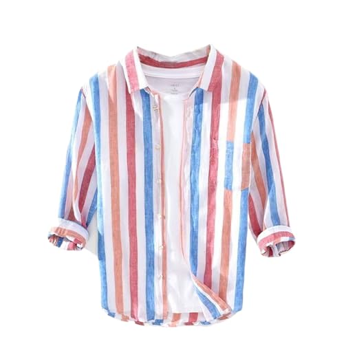 Chemise en lin homme manche 3/4 et col carré coupe ample
