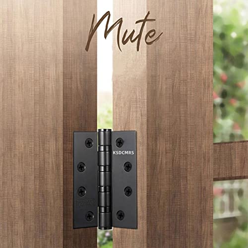 Stainless Steel Door Hinge Ball Bearing Nrp, Heavy Duty Inner And Outer Door Hardware For Left And Right Doors, 4" (101Mm) X 4" (101Mm) Door Hinge, Door Hinge 2 Pack (Black) #TOP1