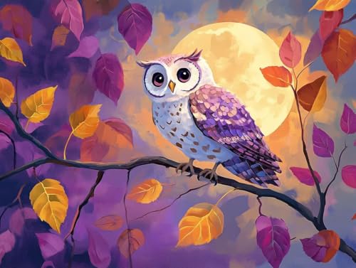 Peinture par numéro adulte arbre hibou pour décorer votre salon
