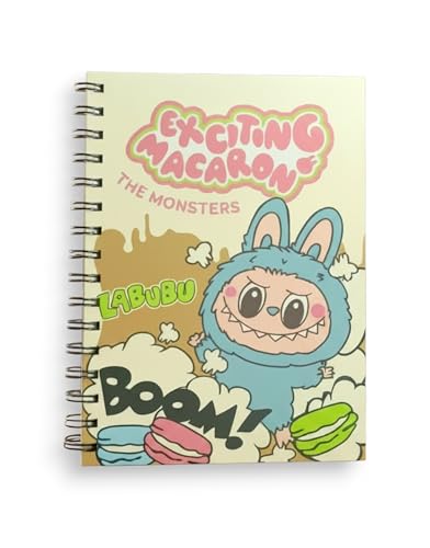 Image of LABUBU Yellow Cute Spiral Diary - A5 Notebook for Kids Girls | Aesthetic Journal Book with Ruled 200 Pages | 80 GSM | Small Notebook Diary for School | Journaling Diaries | Notes & Gift
