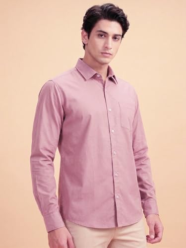 Image of Cozytton Men's Pure Cotton Solid Stylish Casual & Formal Wear Shirt | Stylish Regular Fit Full Sleeve Comfortable Office Party Trendy Shirt - Multi Color