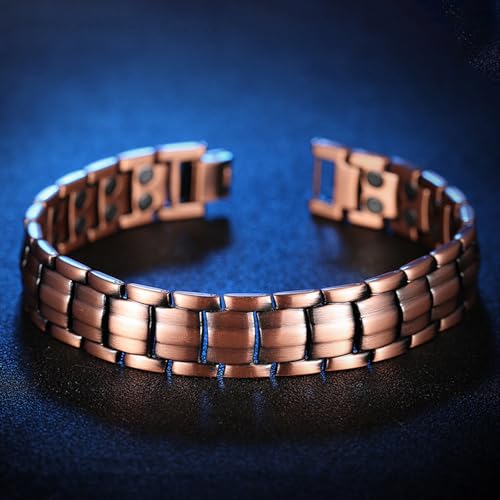 Copper Bracelet for Men Copper Magnetic Bracelet Elegant 99.99% Solid Copper Bracelets with Double-Row Strong Magnets,Magnetic Jewelry2