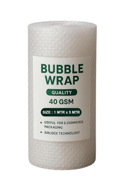 Image of Air Bubble Wrap Packing Roll 75 meter | Protective Cushioning Wrap for Packaging & Moving | Lightweight Bubble Packaging Roll for Fragile Items, Glassware, Electronics & Shipping (75 meter)