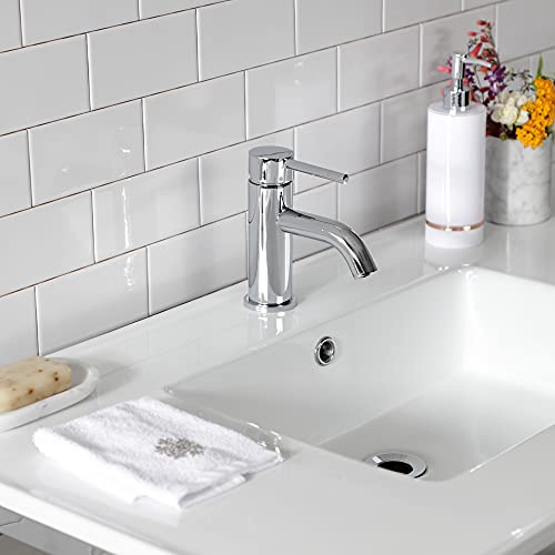 Kingston Brass Vwp3722A1 Quadras Console Sink, White/Polished Chrome #TOP2