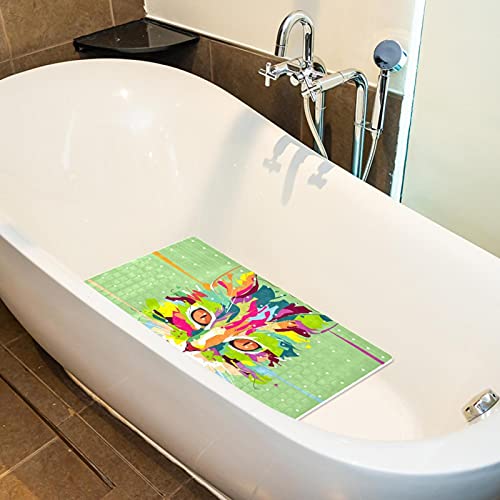 Tapis de baignoire antidérapant chat pop art évitant les risques de glissade - 6