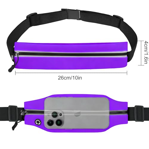 Image of Running Belt Fanny Pack Men and Women Slim Running Bag Money Belt | Lightweight，Waterproof Soft Material，Adjustable Elasticated Belt，Reflective Strip，Running Essentials，Best Gifts