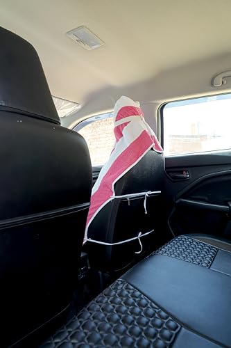 Image of ROMAN HOME 100% Superfine Cotton Solid Large Luxury All Car Seat and Office Chair Towel with Tie Knot & elistick 450 GSM (Pack of 1) (1, car red line)
