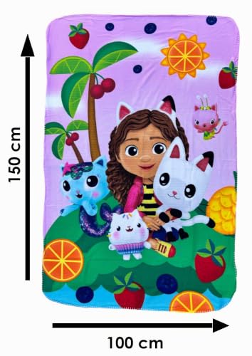 Miniatura 2 de Cartoon Manta Gabby S Dollhouse Para Niños, 100 X 150 Cm, 100 Poliéster Suave, 210 G M