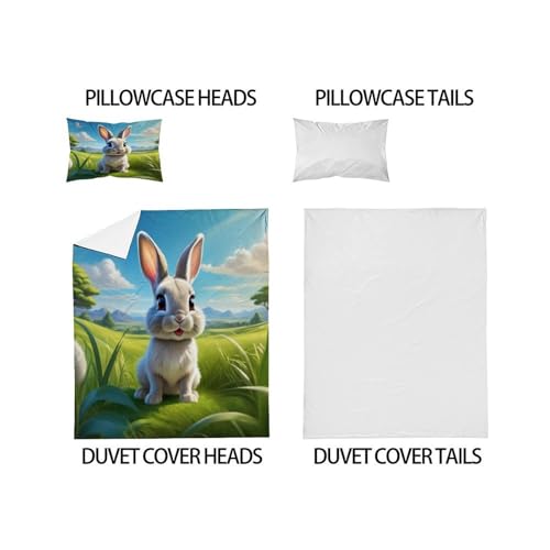 Parure de couette lapin gris pour une chambre d'enfant cocooning et douce