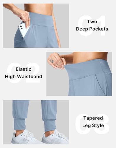Image of SANTINY Women's Joggers Pants with Pockets Lightweight High Waisted Athletic Gym Workout Pants for Women Yoga Travel