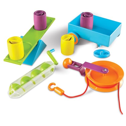 Image of Learning Resources STEM Simple Machines Activity Set | STEM Engineering Kits for Kids, Simple Machines Kit for Classroom, Pulley Machine, Engineering Activities