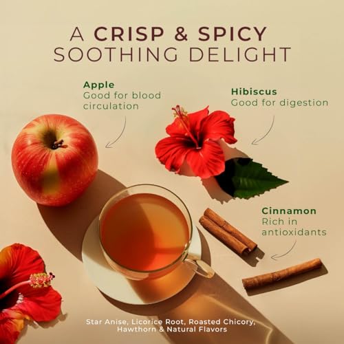 Image of Gya Tea Co Cinnamon Apple Tea Gift Set (16 Count) - Decaf Tea Pod for Lovers Get Well Gifts - Manually Harvested - Enjoy Hot or Iced