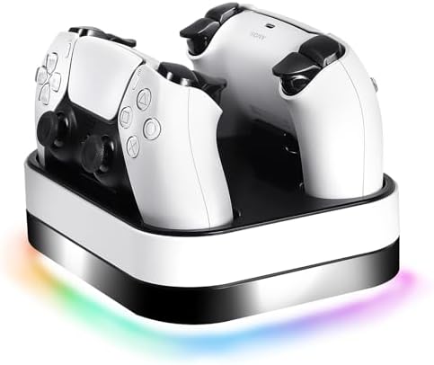 （11:00時点） 【置くだけチャージ】 EGGSLINER GAMES PS5 コントローラー 充電スタンド 2台同時充電 プレステ5 DualSense/Edge対応 LED表示 PS5 周辺機器 収納スタンド RGBライト搭載