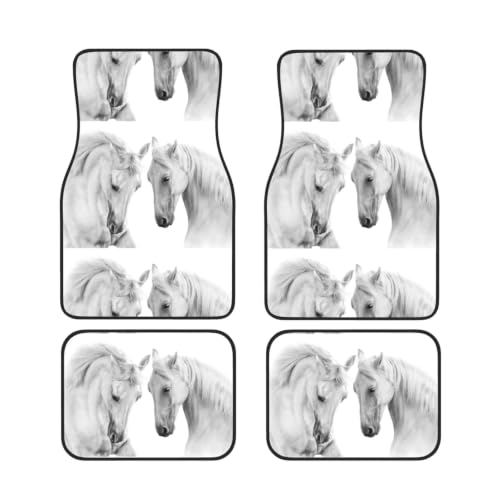 Alfombrillas coche antideslizantes neopreno caballo blanco evitan caídas