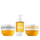 SOL DE JANEIRO Brazilian Bum Bum Cream, Bum Bum Firmeza Body Oil, and Bum Bum Body Scrub Bundle - Ultimate Firming Ritual, Amazon Exclusive