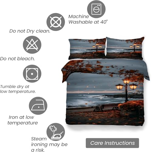 Literie douce en microfibre 220 x 240 avec fermeture éclair et taies 65x65 cm