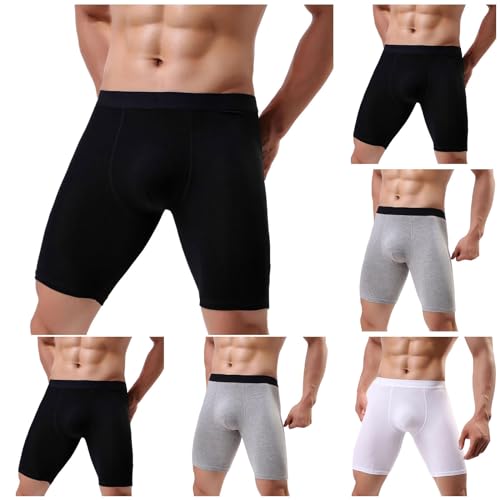 Cambkatl Men's Cotton Underwear Breathable Long Leg Boxer Briefs Sports Trunks2
