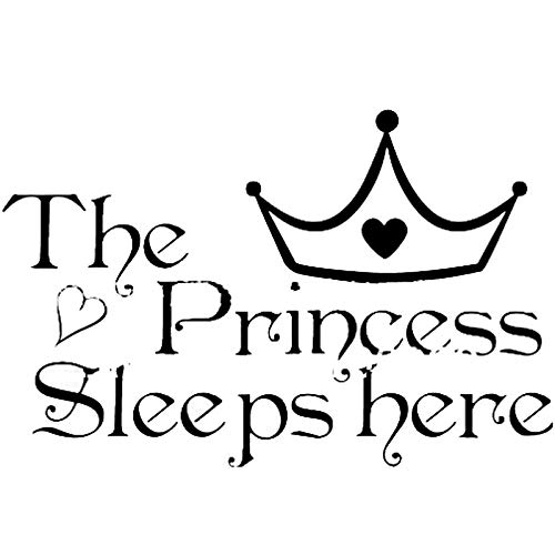 GTLLMM Wall Decal The Princess Sleeps Here Home ation Fashion 2233cmWall Decals Removable DIY Art Decor Wall Stickers Murals Baby Nursery Room Kids Bedroom