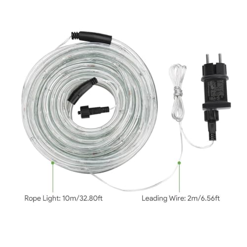 LE 10m LED Lichterschlauch 240 LEDs IP44 Wasserfest Warmweiß für Innen Außen Lichterkette Strombetrieben Party Hochzeit Weihnachten… – Ansicht 2