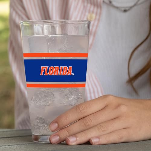 Image of Logo Brands NCAA 16 oz Pint Glass - Durable Glass With Bold Team Color- Chip-Resistant Rim Drinkware For Fans, Tailgates, Home Bars & Everyday Use