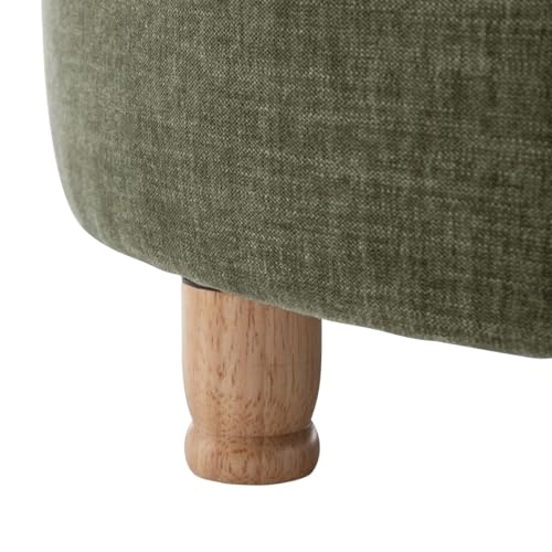 Image of Noelle 28 inch Ottoman with Storage Round Pouf (Light Green)