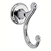 Ginger Double Robe/Towel Hook for Bathroom, Modern Wall Mounted Solid Brass Shower Hooks, Polished Chrome