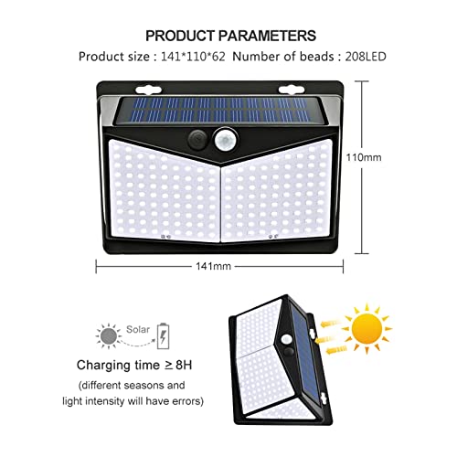 Foco solar exterior impermeable resistente al agua con sensor de movimiento 4