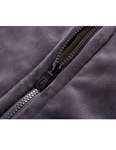 Flygo Men's Zip V-Neck Fleece Vest Winter Outdoor Warm Sherpa Lined Waistcoat Sleeveless Jacket (Navy, X-Large) #TOP4