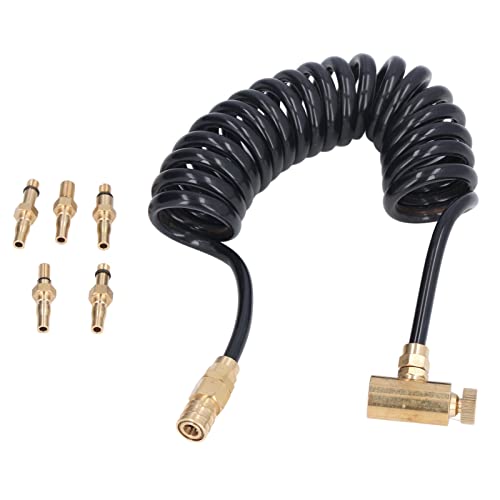 5Ft Paintball Schlauch Set, 1.5M Airsoft Schlauch Remote Coil Schlauchleitung + 5x Quick Disconnect Adapter, für We-Tech/Nuprol/Puffdino Green Gas Bottle Canister