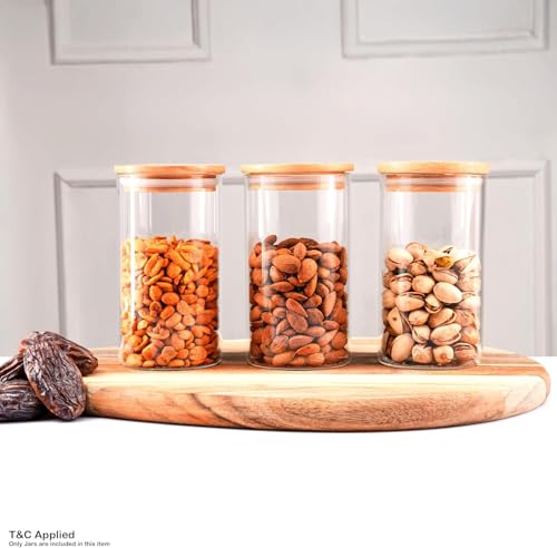 Image of VILON 11oz(330ml) 12-Pack Glass Jars Set, Cylinder Spice Jars with Bamboo Lids and Labels, Food Storage Container Canisters for Home Kitchen, Spice, Herbs, Seasoning, Seed, Tea, Sugar, Salt