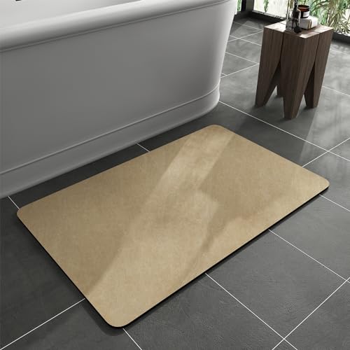 MontVoo Non-Slip Bath Mat Rug - Quick Dry 17-inch Beige
