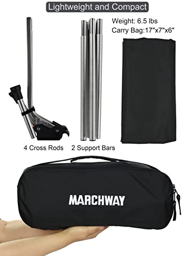 Marchway Lightweight Folding Tent Camping Cot Bed With Lever Lock, Easy Setup Portable Compact For Outdoor Travel, Hunting, Hiking, Motorcycling, Support 330Lbs (Black) #TOP4